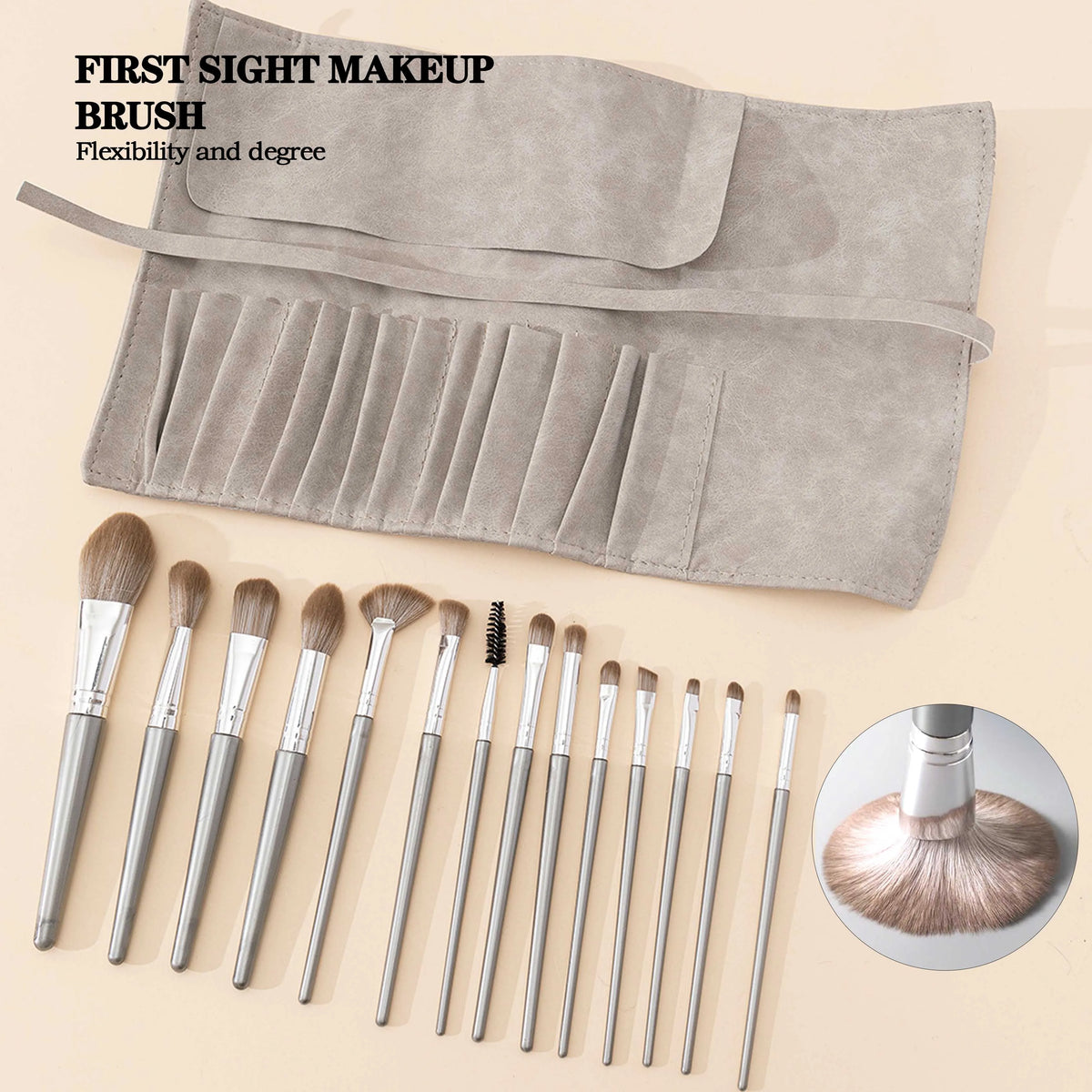 14-Pc Soft Makeup Brush Set | Foundation, Blush & Eye Brushes Makeup Brush Set QXL 14 brushes and bags
