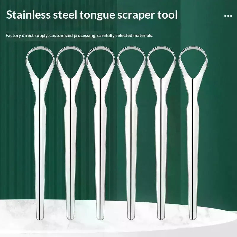 Stainless Steel Tongue Scraper | Reusable Oral Hygiene Tool Tongue Scraper QXL