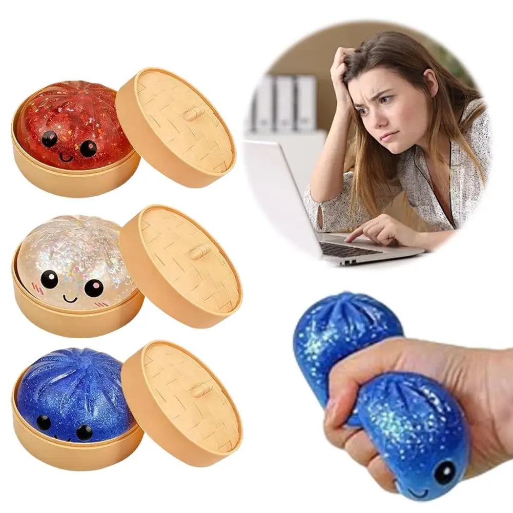Slow Rebound Dumpling Squeeze Toy | Soft Vinyl Sensory Squishy Squeeze Squishy Toy QXL