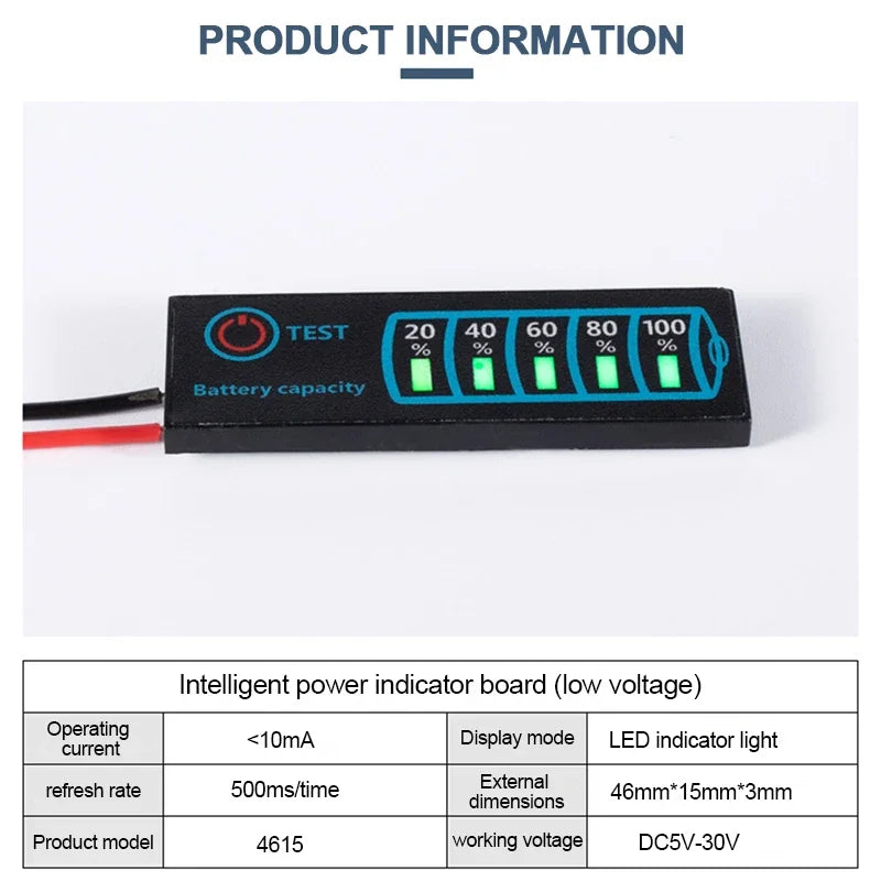 2S–8S Li-ion LiPo Lead Acid Battery Level Indicator LCD Meter Battery Level Indicator QXL