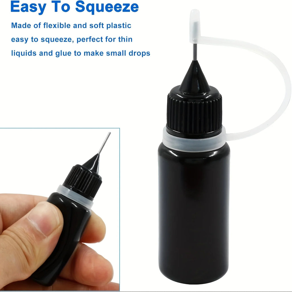 6-Pack Black Light-Proof Precision Tip Squeeze Bottles & Funnels Precision Squeeze Bottles QXL