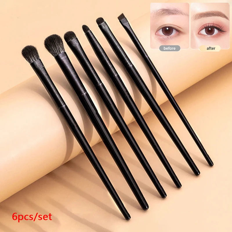 6-Piece Eye Makeup Brush Set | Eyeshadow, Liner & Brow Eye Makeup Brush Set QXL 6pcs