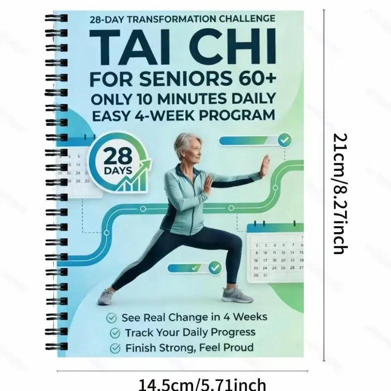 28-Day Tai Chi Walking Book for Seniors | 10-Min Daily Program Fitness Program Book QXL