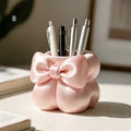 3D Bow Desk Organizer – Makeup Brush & Pen Holder Desktop Organizer QXL B Pink