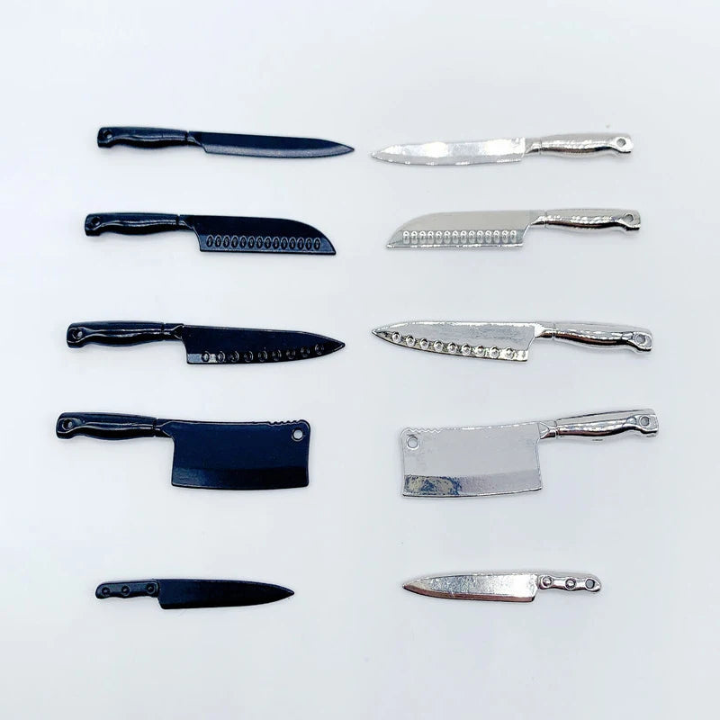1:12 Dollhouse Mini Knives Set | Miniature Kitchen Utensils Dollhouse Miniature Set QXL