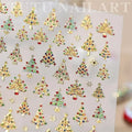 Christmas Nail Art Stickers | Tree & Crystal Ball Decals Nail Art Stickers QXL Gold