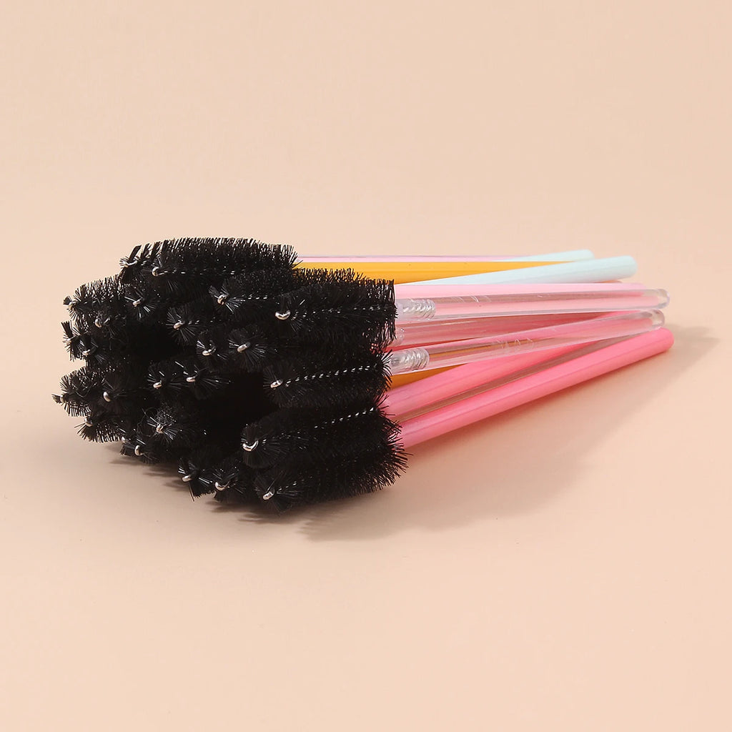 25-Pack Disposable Spoolie Eyelash & Eyebrow Brushes – Bendable Disposable Spoolie Brush QXL