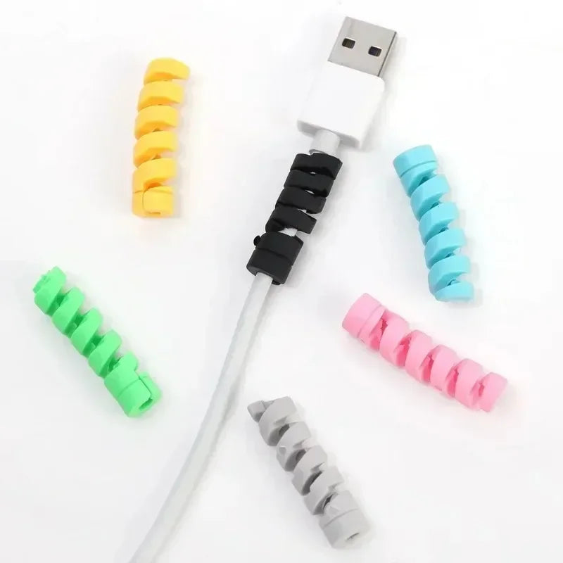 Silicone Spiral Cable Protector & Winder | 1–12 Pack Cable Protector QXL