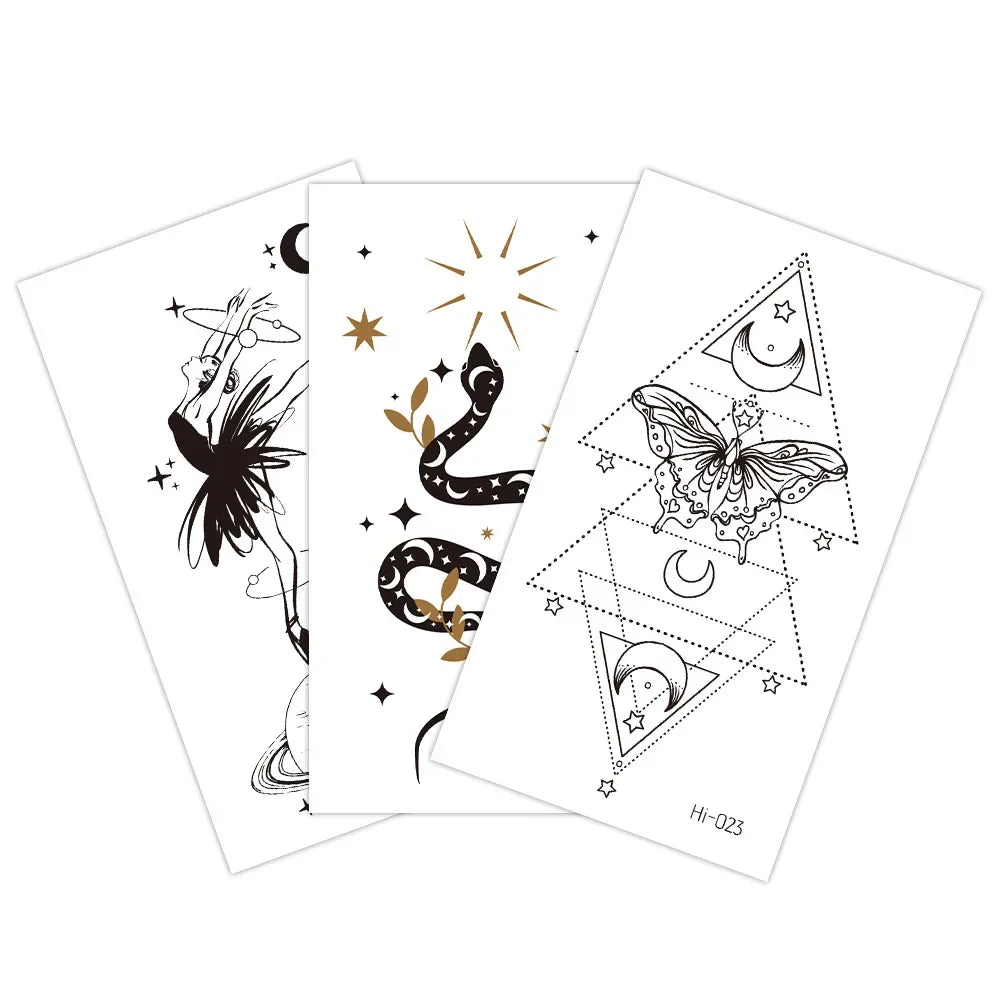 Glow-in-the-Dark Butterfly & Snake Temporary Tattoo Stickers Temporary Tattoo Stickers QXL