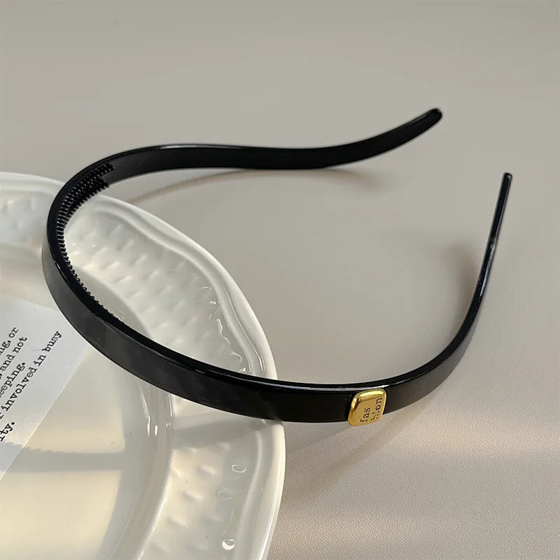 Acetate Leopard Headband – Non-Slip Hair Hoop for Women Hair Headband QXL Black with label