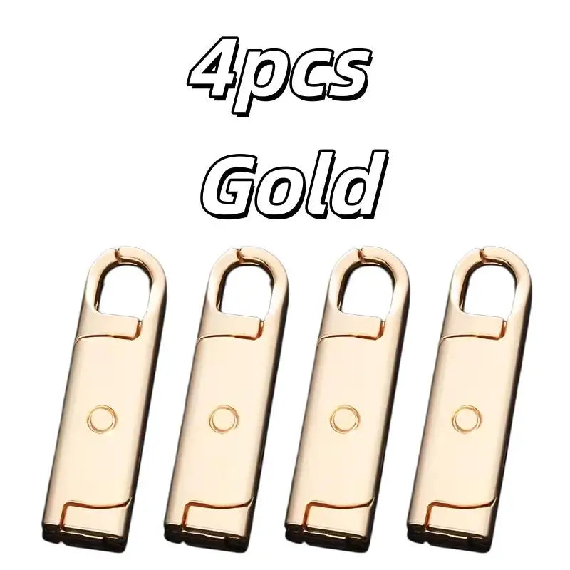4-Pack Rotating Alloy Zipper Pulls for Luggage & Bags Zipper Pull Charms QXL 4pcs Gold