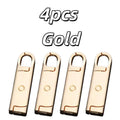 4-Pack Rotating Alloy Zipper Pulls for Luggage & Bags Zipper Pull Charms QXL 4pcs Gold