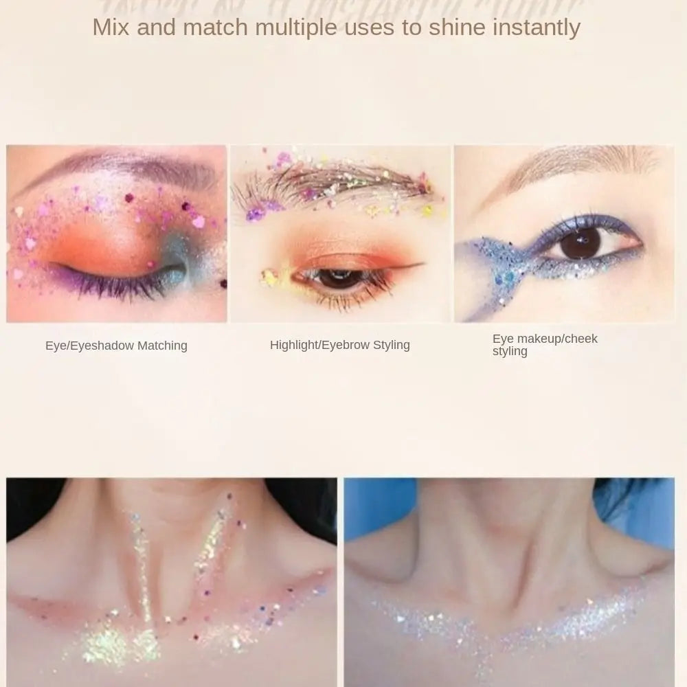 6-Piece Glitter Gel Set | Face Body Nail Hair Festival Sequins Body Glitter Gel Set QXL