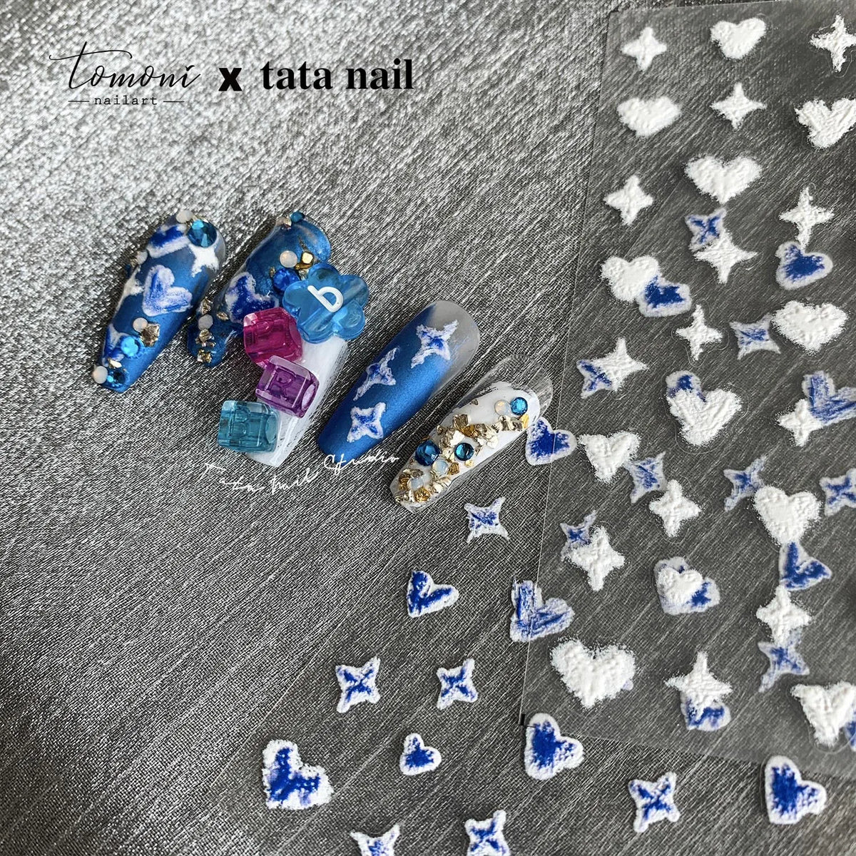 5D Embossed Macaron Heart Nail Art Stickers | Rainbow Decals Nail Art Stickers QXL