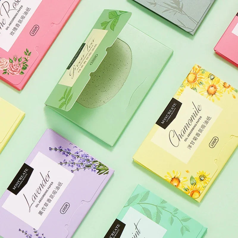 100-Pack Face Oil Blotting Sheets | Portable Matte Wipes Oil Blotting Sheets QXL