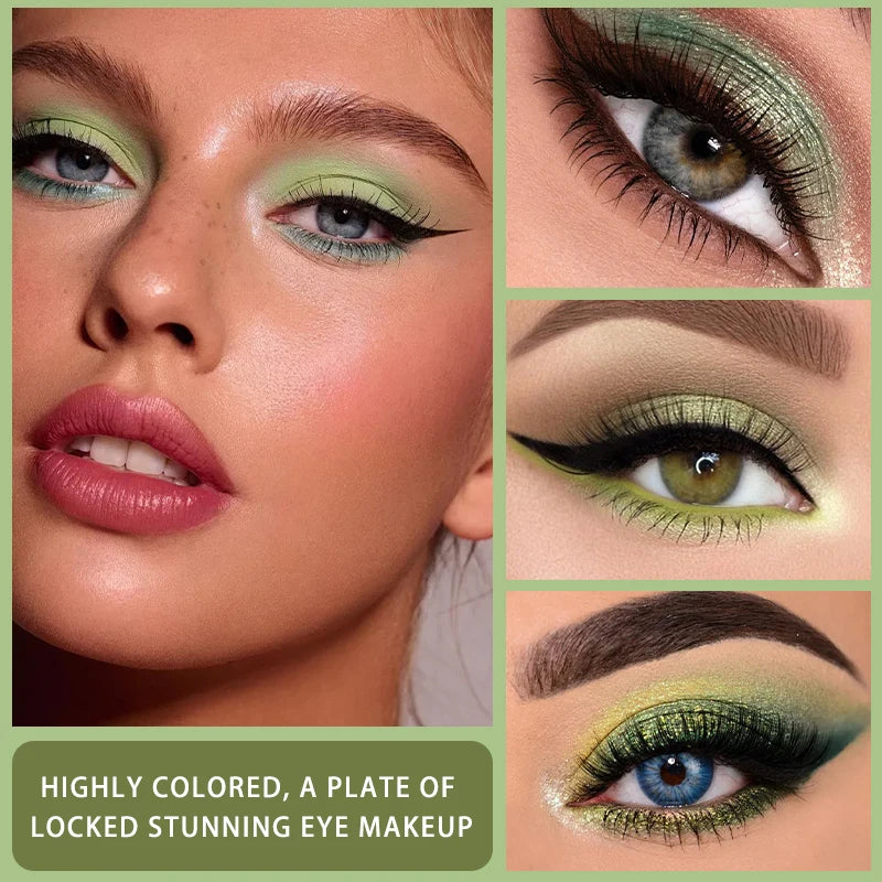 9-Color Olive Green Eyeshadow Palette | Shimmer & Matte Eyeshadow Palette QXL