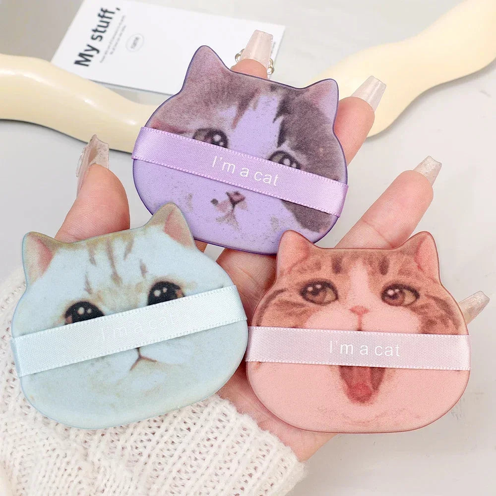 10-Pack Cat Shape Powder Puffs | Wet & Dry Makeup Applicator Makeup Powder Puff QXL