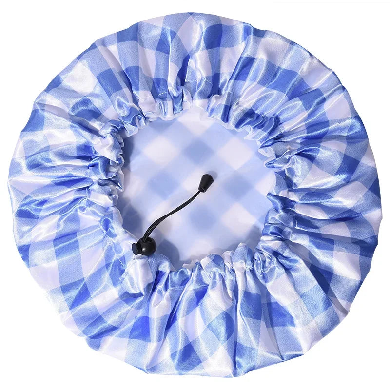 Extra Large Reusable Shower Cap | Double Layer PEVA Waterproof Shower Cap QXL 3