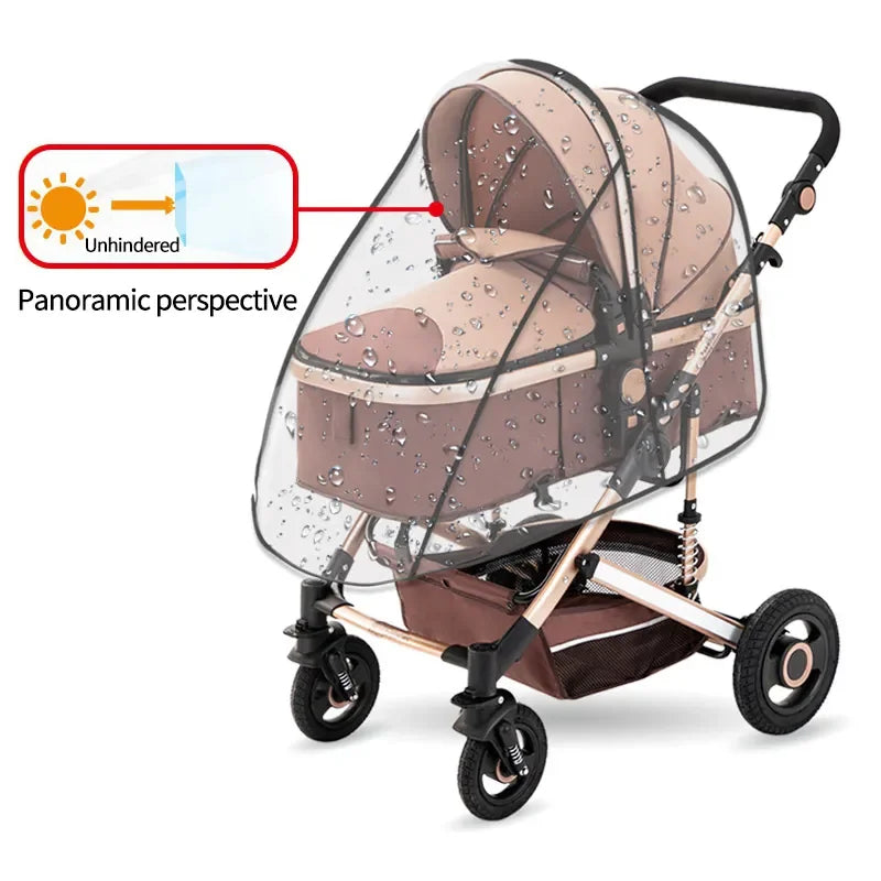 Universal Baby Stroller Rain Cover – Clear PVC Windproof Shield Stroller Rain Cover QXL