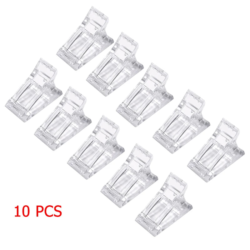 Nail Extension Clip Tips | UV Gel Builder Tool 1/5/10 Pcs Nail Extension Clips QXL Clear-10 Pcs