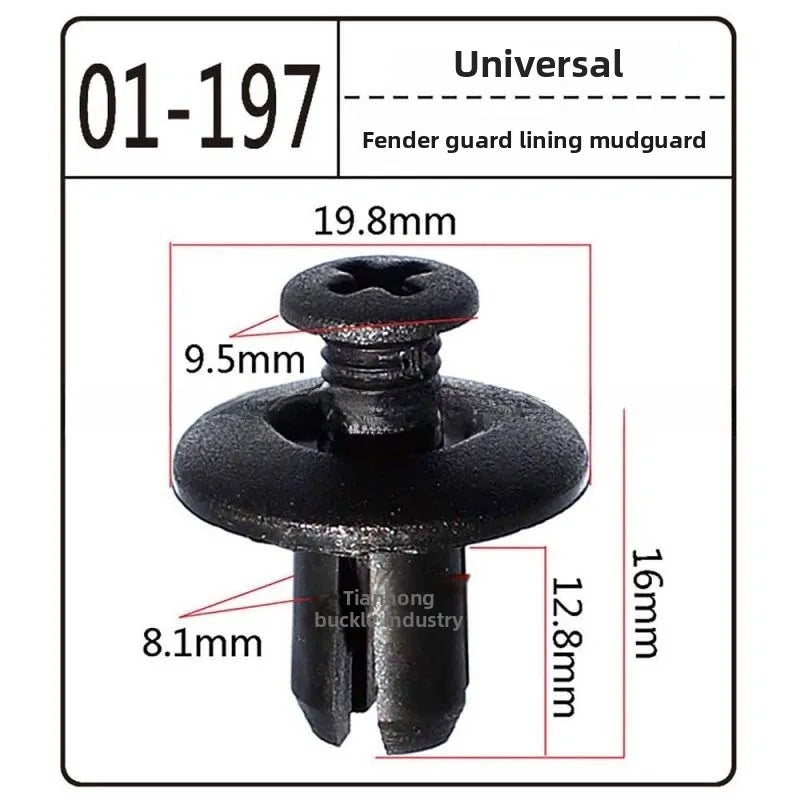 100-Pack 6mm Car Push Retainer Clips | Trim Panel Fastener Kit Trim Panel Fasteners QXL A 100PCS
