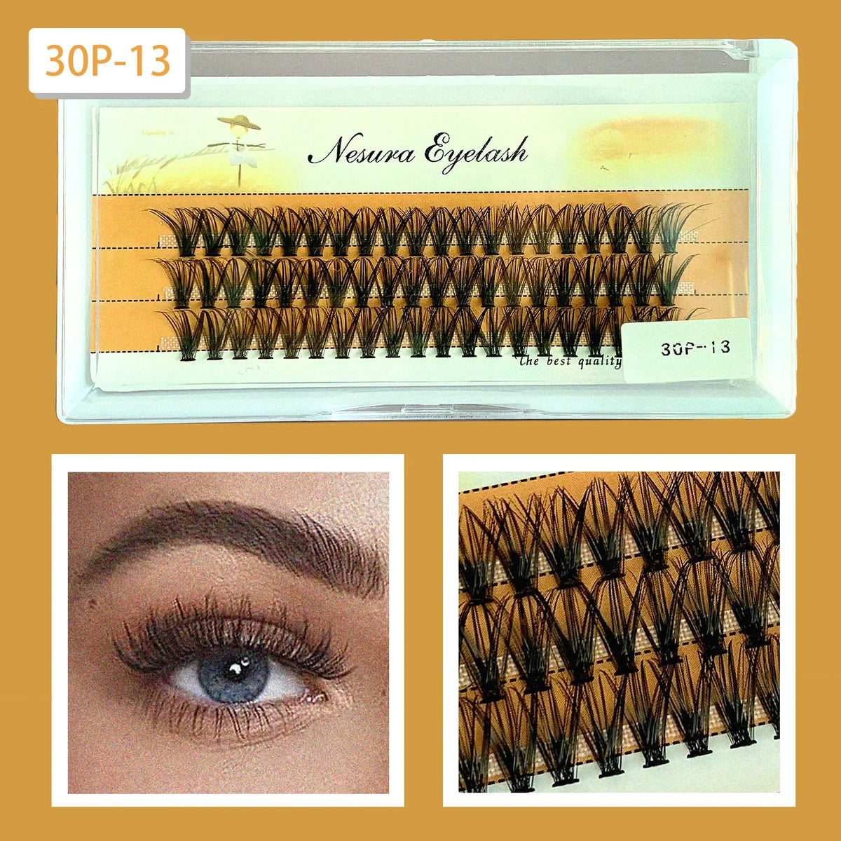 Cat Eye DIY False Lashes Set with Tweezers & Adhesive False Eyelash Kit QXL 30P-13