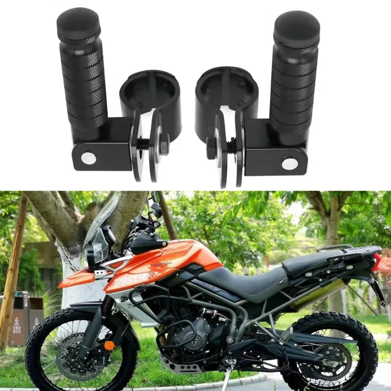 Folding Highway Foot Pegs & Clamps for Triumph Tiger & Trident Motorcycle Foot Pegs QXL