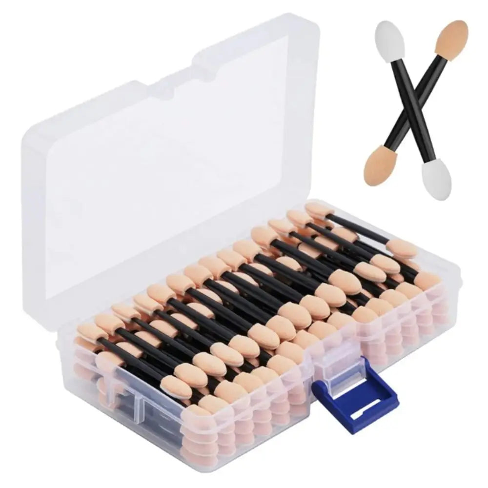 100-Pack Disposable Double-Headed Eyeshadow Sponge Applicators Eyeshadow Applicators QXL