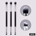 KOSSHOW 3-Pc Double-Ended Eyeshadow & Brow Liner Brush Set Eye Makeup Brush Set QXL black
