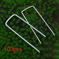 U-Shaped Garden Stakes | Steel Ground Pins for Lawn & Film Garden Ground Stakes QXL 100pcs