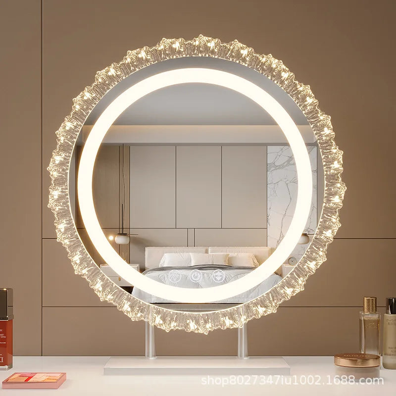 Sunflower LED Vanity Mirror | Tri-Color Dimming Desktop Mirror LED Vanity Mirror QXL