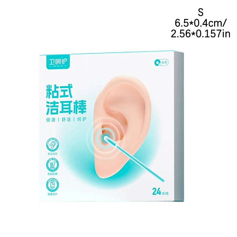 Silicone Sticky Ear Wax Removal Swabs – 24-Pack, S & L Sizes Ear Wax Removal Tool QXL S