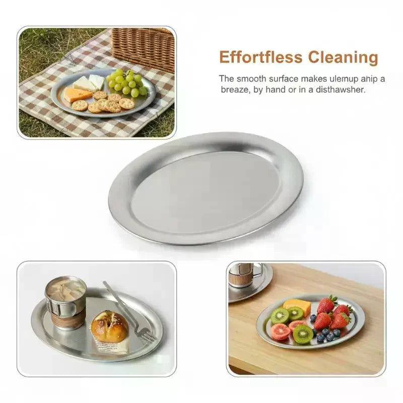 Stainless Steel Oval Serving Plate | Fish, Dessert & Party Dish Oval Serving Plate QXL