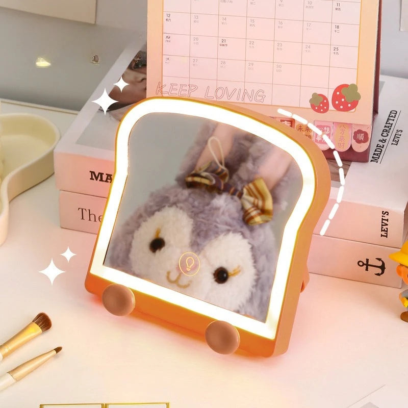 Toaster-Shaped LED Makeup Mirror | Foldable Rechargeable LED Makeup Mirror QXL