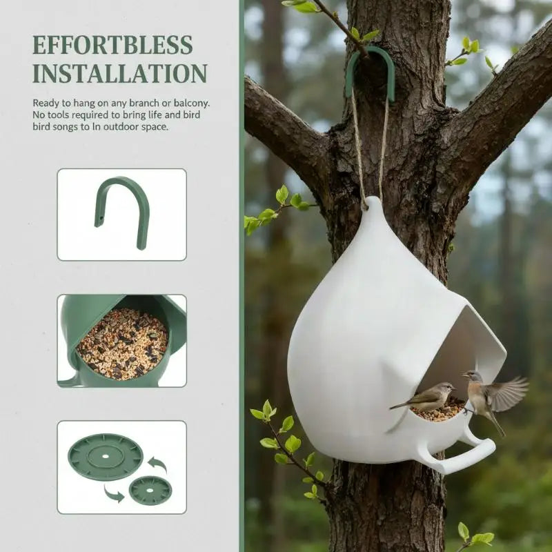 Hanging Waterdrop Bird Feeder | Transparent Outdoor Seed Feeder Hanging Bird Feeder QXL