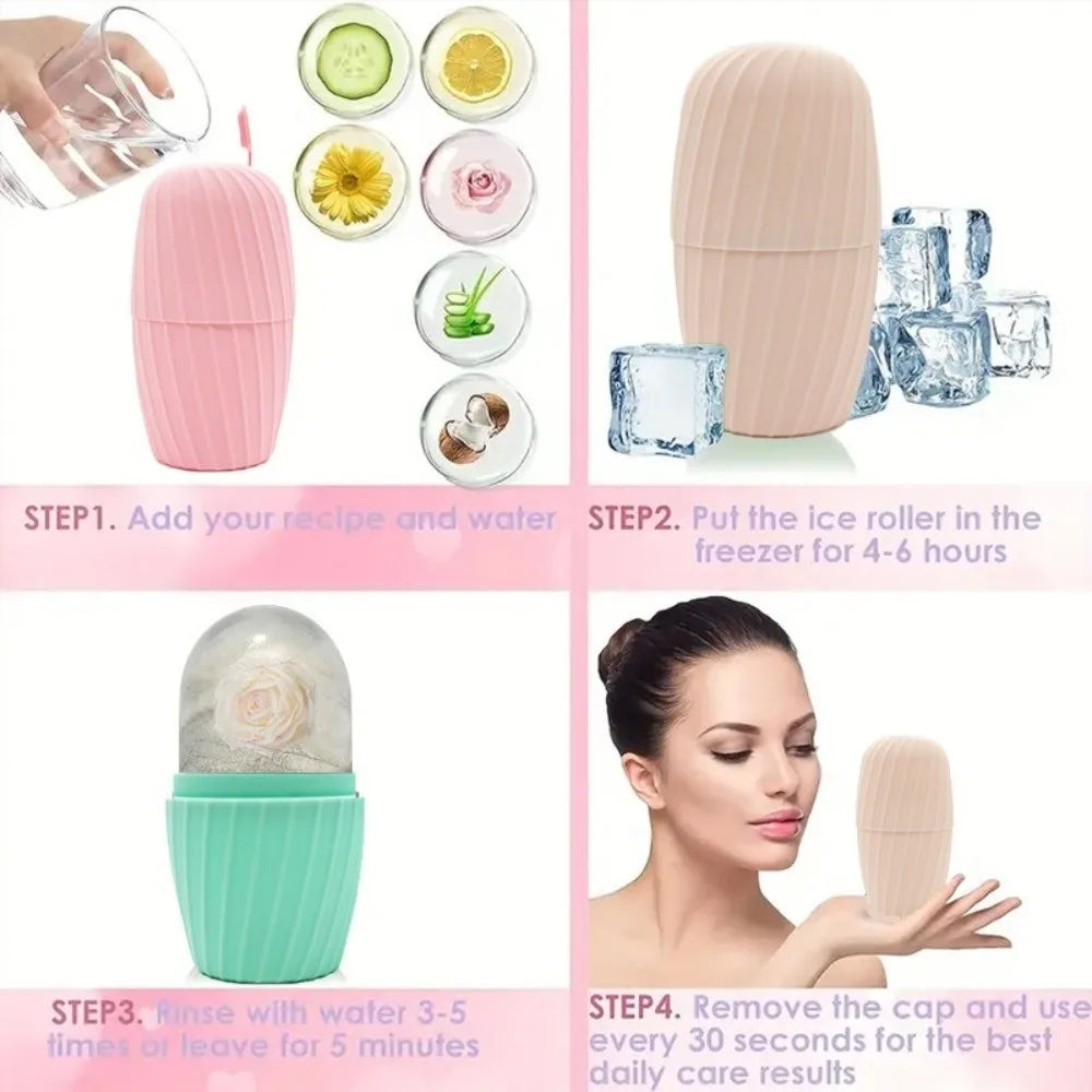 Silicone Ice Face Roller | Cooling Facial Massage Tool Ice Face Roller QXL