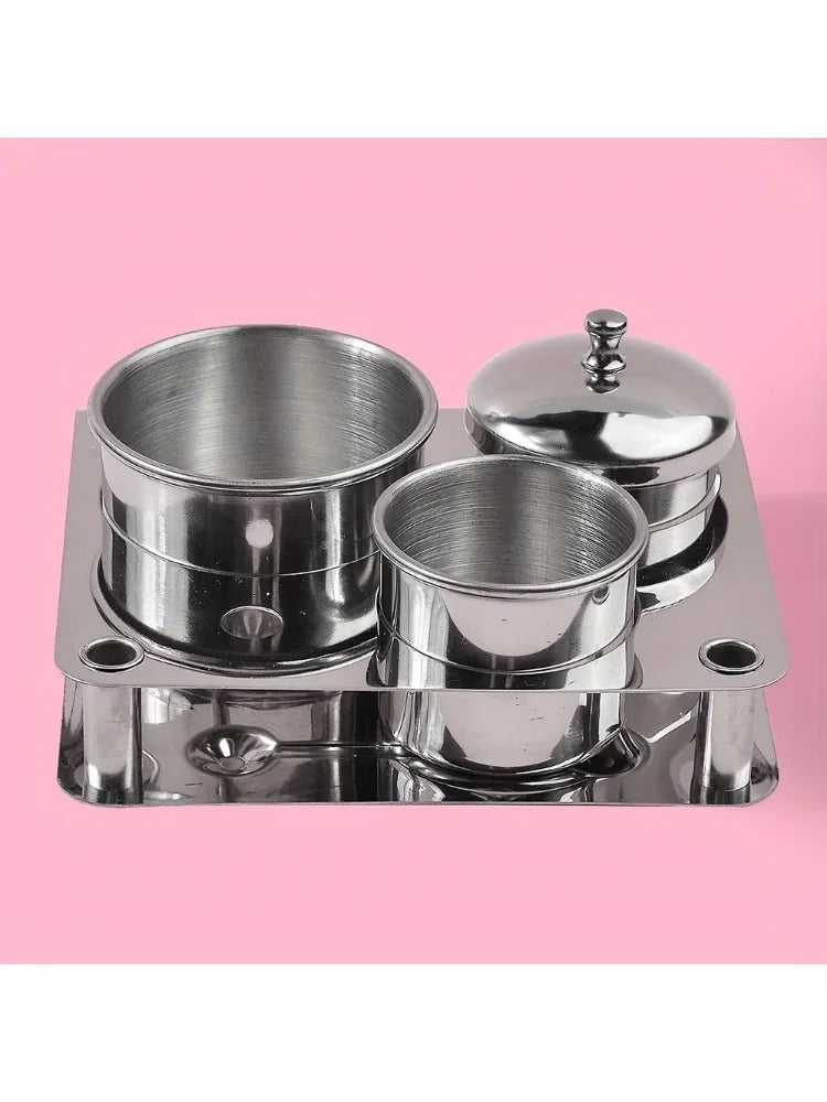 3-Pc Stainless Steel Dappen Dish Set | Nail Art Liquid Cups Nail Art Container Set QXL