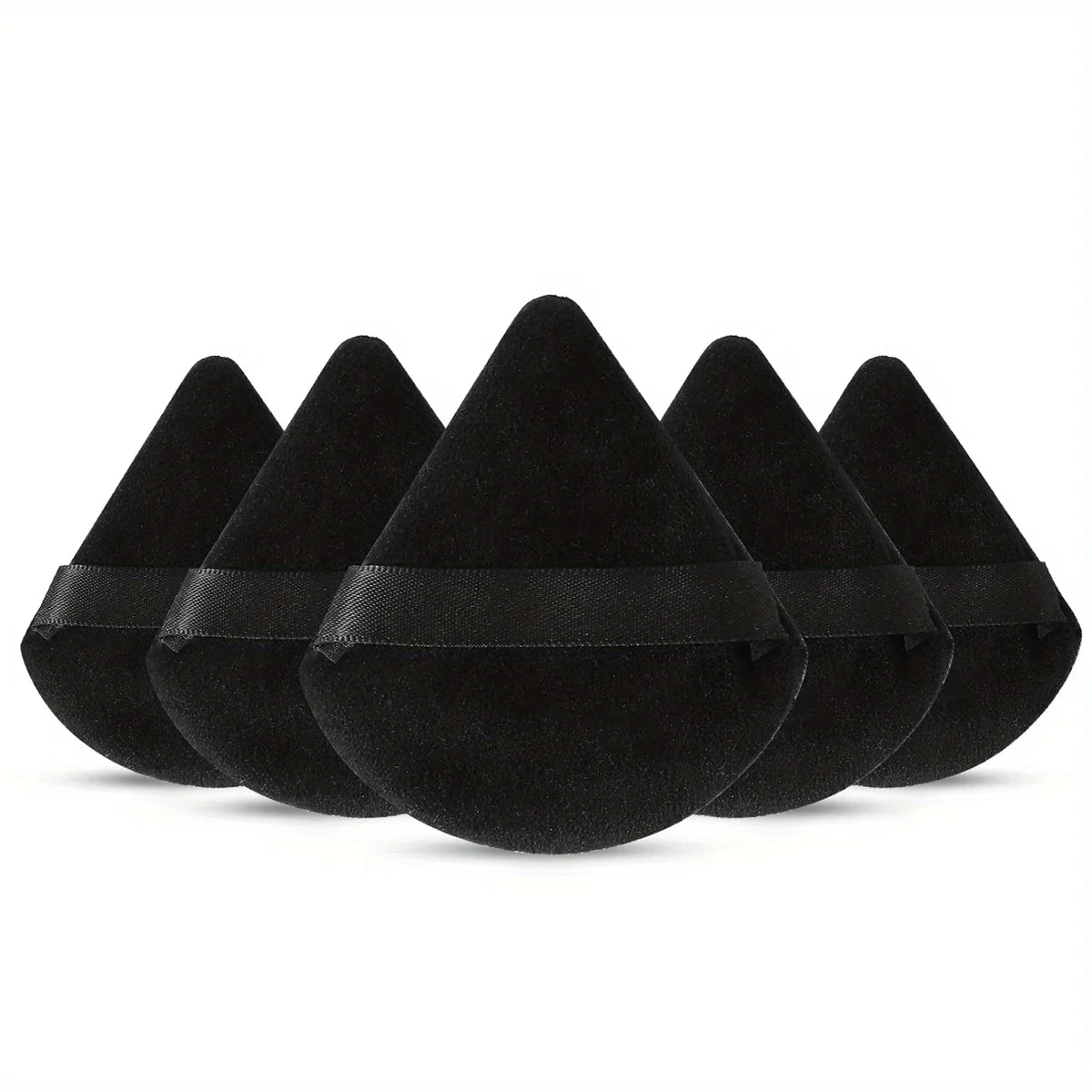 MAANGE Triangle Powder Puff Set 3/5/6 Pcs | Soft Velour Makeup Makeup Powder Puff QXL 5 Pieces Black