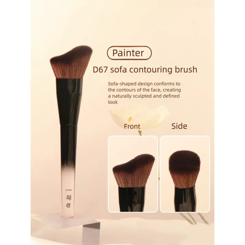 D67 Wavy Angled Contouring Brush | Face Sculpting Tool Contouring Makeup Brush QXL