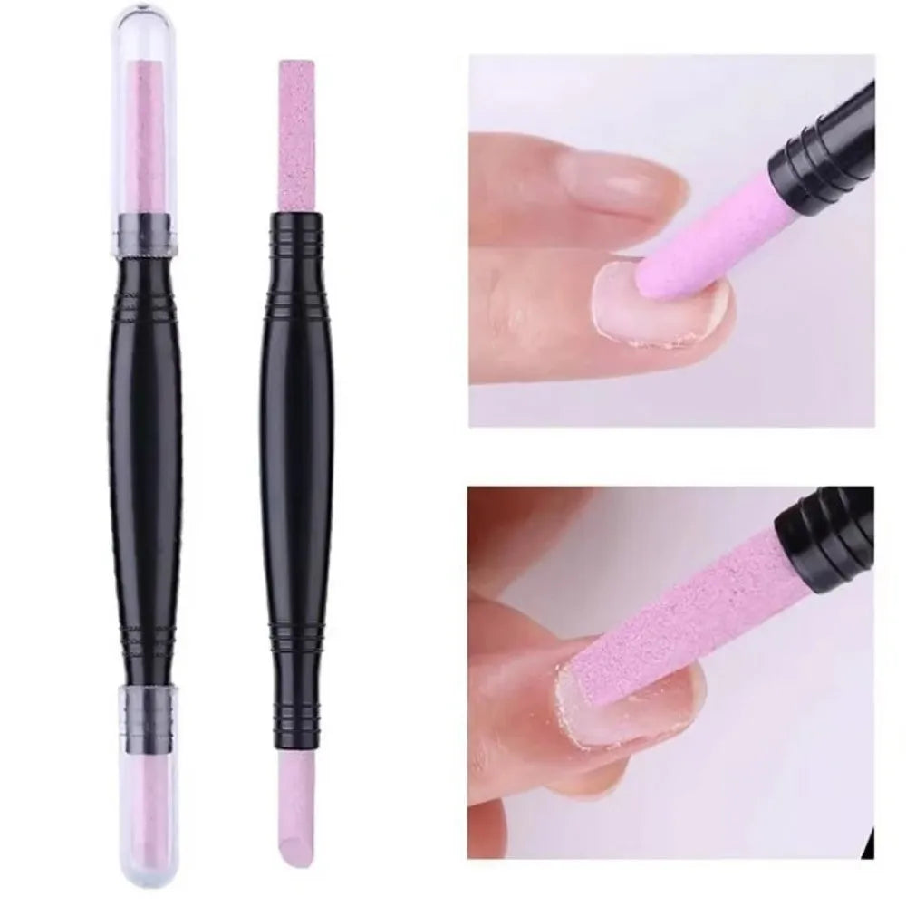Dual-Ended Quartz Scrub Stick | Nail Pusher & Cuticle Pen Cuticle Trimmer Pen QXL