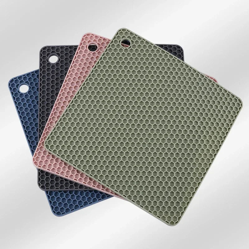 Silicone Honeycomb Kitchen Mat | Heat-Resistant Non-Slip Trivet Silicone Kitchen Mat QXL