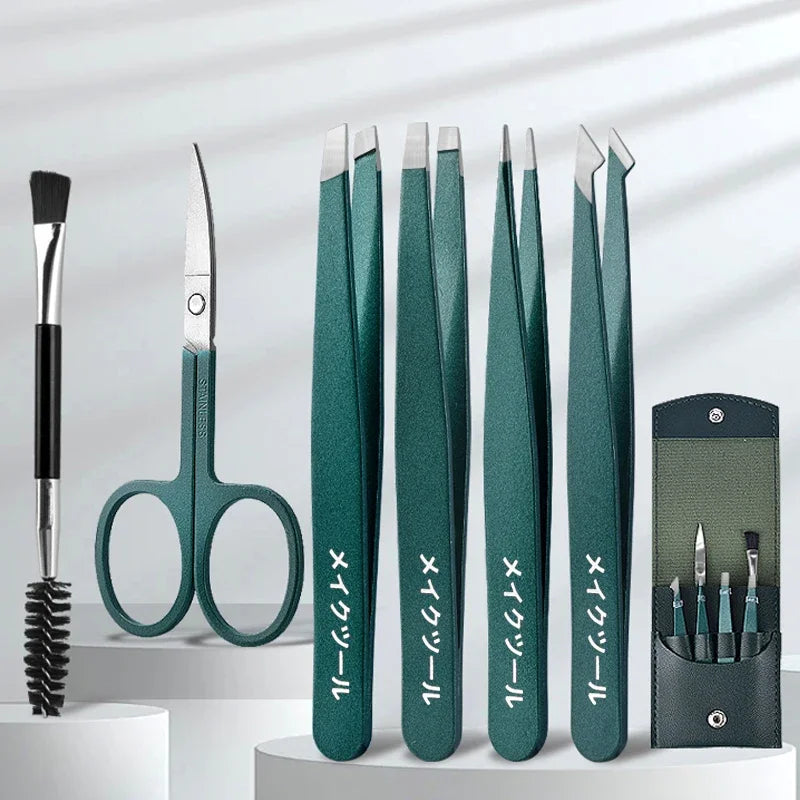 Colorful Stainless Steel Tweezers Set | Lash & Brow Tool 2/4/6Pc Beauty Tweezers Set QXL