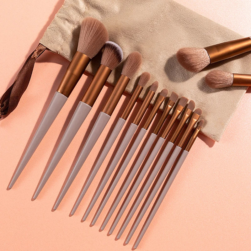 13-Piece Professional Makeup Brush Set – Foundation & Blush Makeup Brush Set QXL