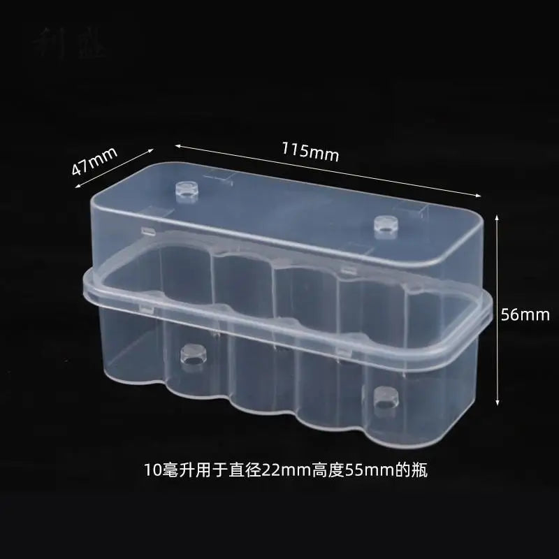 10-Slot Clear Stackable Vial Storage Box | 3–10mL Microtube Case Vial Storage Box QXL A4