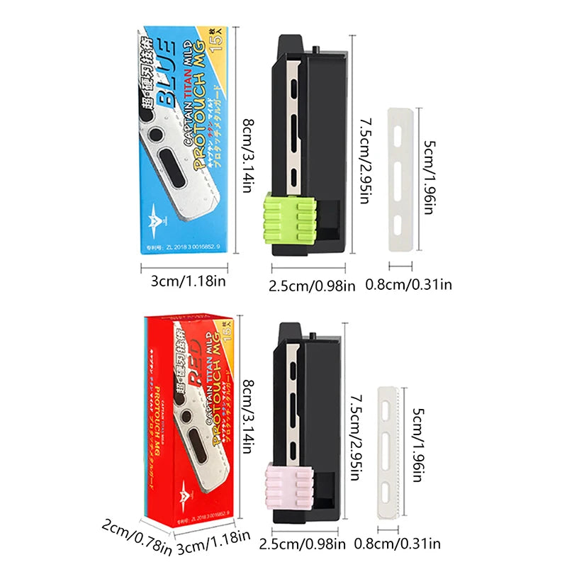 15-Pack Single-Sided Stainless Steel Razor Blades with Pusher Razor Blades QXL