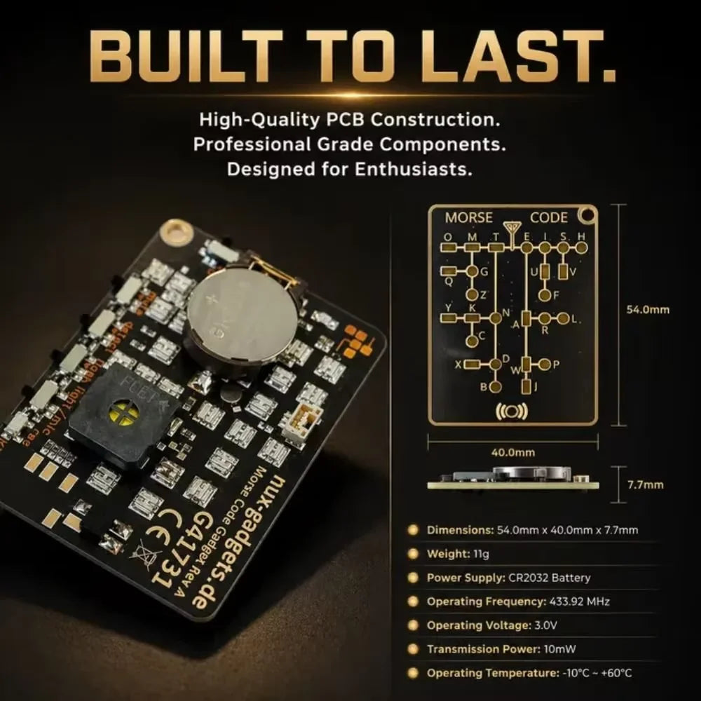 LED Morse Code Trainer Card | PCB Telegraph Practice Device Morse Code Trainer QXL