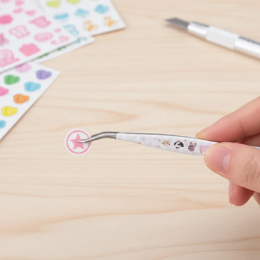 Curved Lash Extension Tweezers | Stainless Steel Cartoon Design Lash Extension Tweezer QXL
