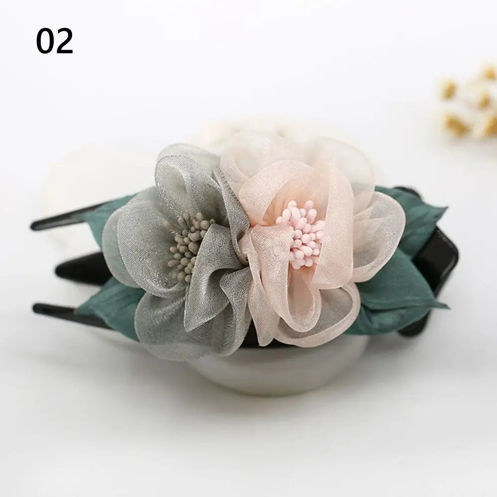 Fabric Flower Duckbill Hair Clip | Women's Elegant Barrette Hair Clip Barrette QXL 02