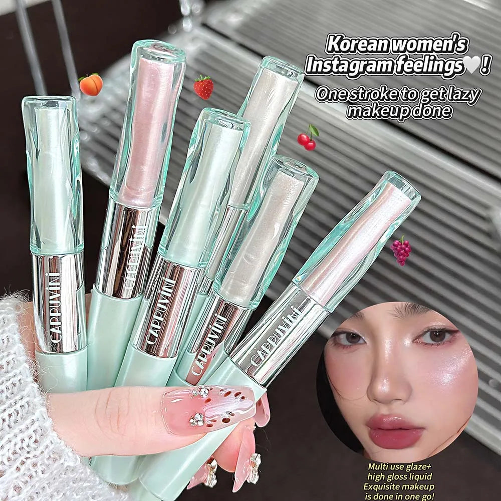 Dual-Ended Blush & Contour Stick | Soft Matte Highlighter Pen Blush Contour Stick QXL