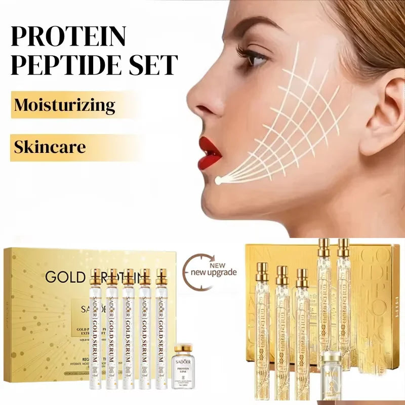 Collagen Peptide Face Serum & Gold Silk Firming Threads Set Face Serum Set QXL